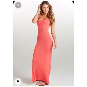 Alloy Apparel Coral Tall Maxi Dress W/ Slit, NWOT